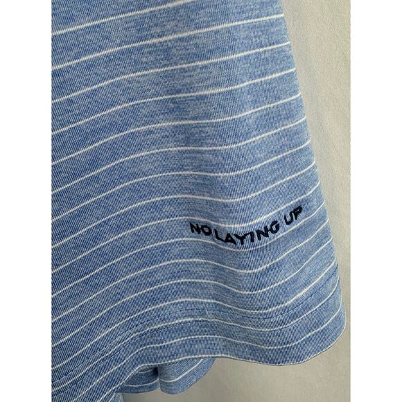 No Laying Up Golf Performance Polo Light Blue Striped Men’s‎ Size Large - Picture 4 of 7